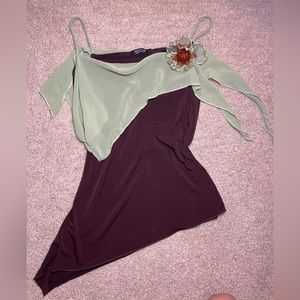 hiatus shirt size L dark brown & sage green